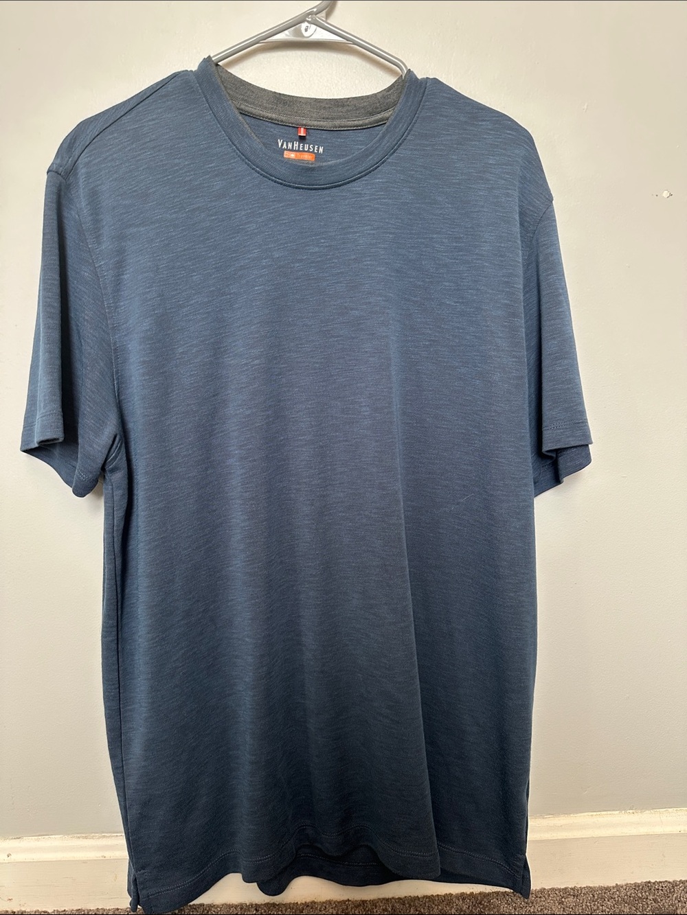 Van Heusen Men's Slate Blue Short Sleeve Crew Neck Tee